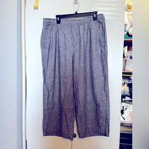 Women’s Old Navy Linen crop wide legged pant, Sz Lg